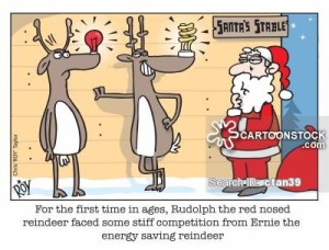 'For the first time in ages, Rudolph the red nosed reindeer faced some stiff competition from Ernie the energy saving reindeer'